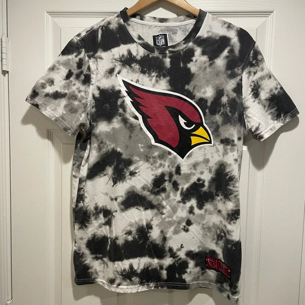 Arizona Cardinals Mens T-Shirt Large Black Tie Dye Cotton Blend NFL Team Apparel - Picture 5 of 8